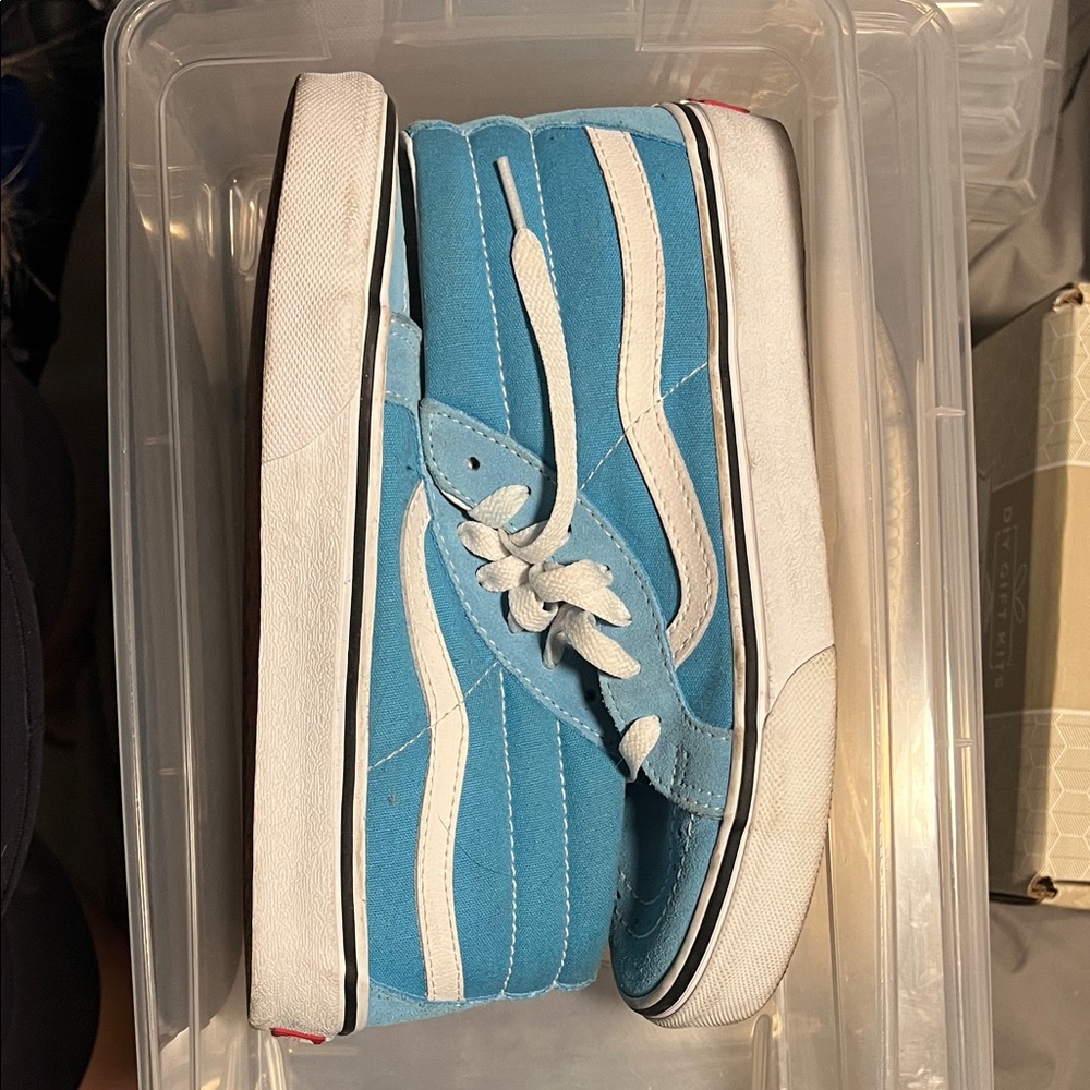 Vans Kids Sky Blue and White Sneakers